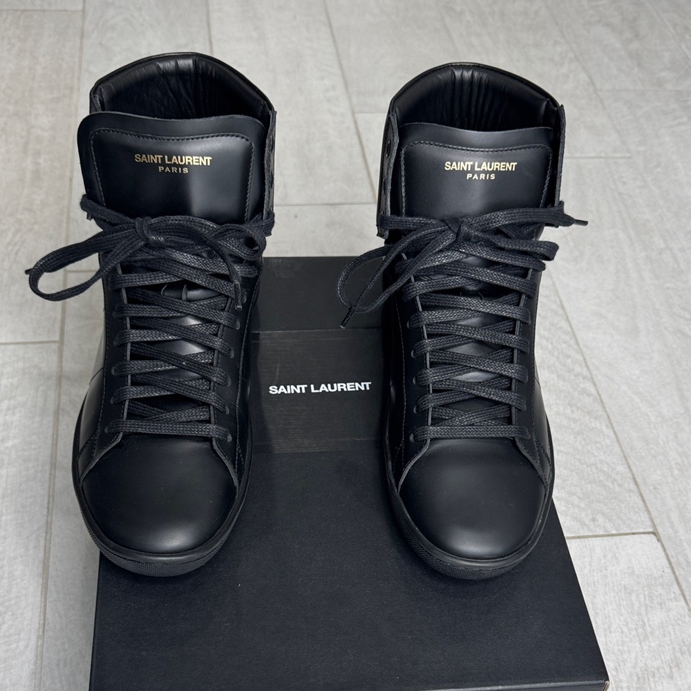 Saint Laurent Men's Black Leather Sneakers